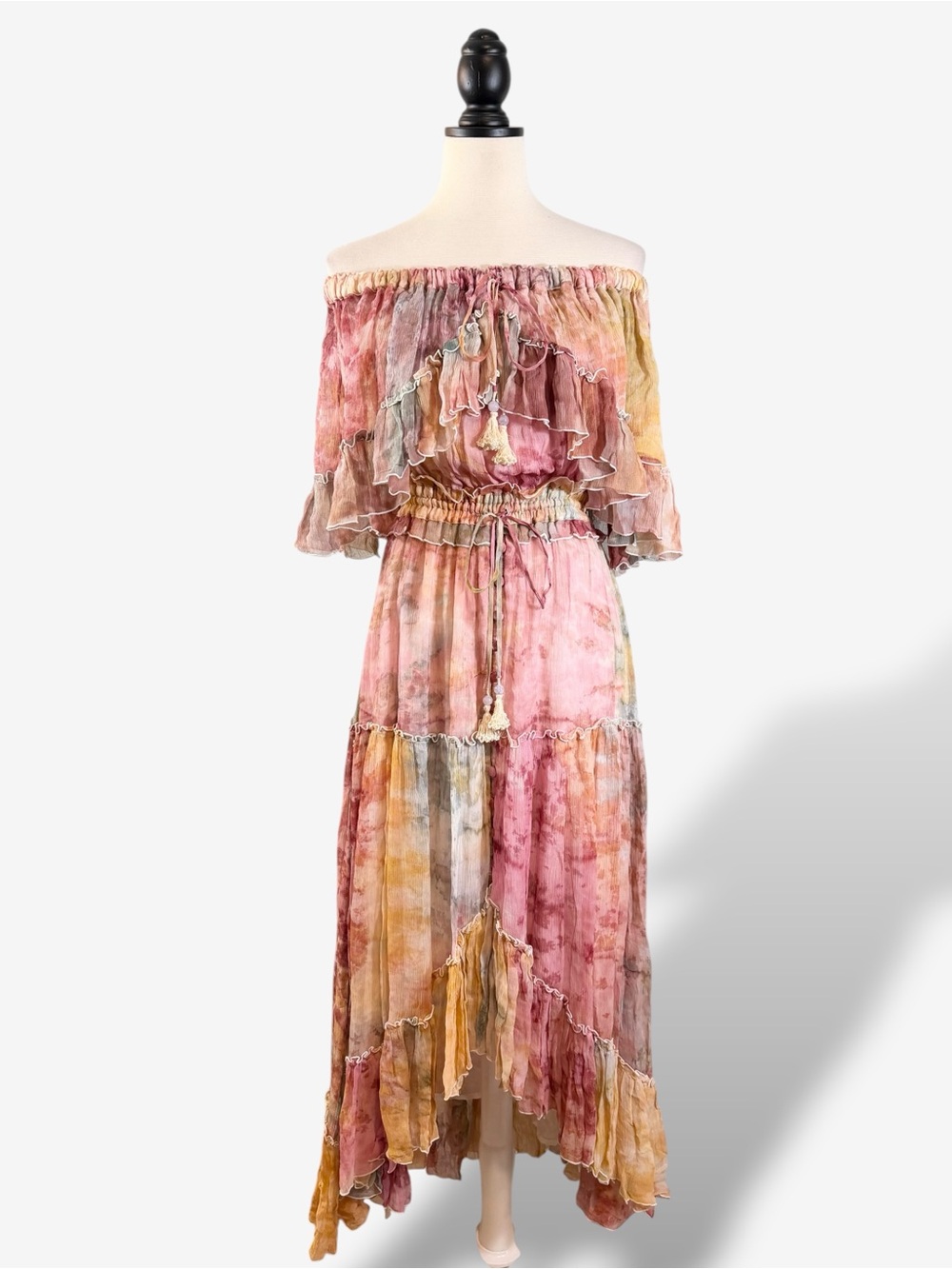 Fillyboo x Free People Santa Monica Tambourine Dress Size XS Pink Watercolor